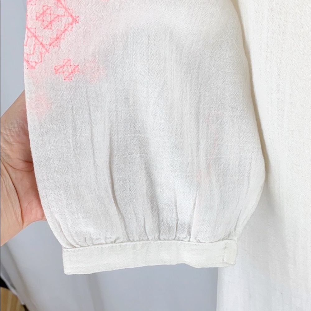 Anthropologie Maeve Neon-Stitched Peasant Blouse - Picture 6 of 8